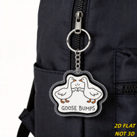 Porte-clés en acrylique Goose Bumps, design d'oie amusant, porte-clés léger et original, petit