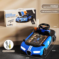 Jeu de course pour enfants : simulateur de conduite avec volant, lumières et musique, jeu de course avec évitement d'obstacles