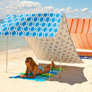 Parasol de plage vintage à rayures en forme de A, tente solaire en aluminium de qualité supérieure, installation facile, cabane en toile pour pique-nique et plage - Product Image 5