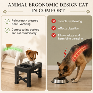 Bol de nourrissage lent pliable de luxe en acier inoxydable antidérapant et durable, avec support surélevé réglable en hauteur sur 5 niveaux, pour chiens de petite taille - Product Image 4