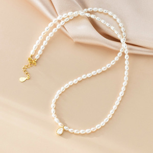 Collar de Perlas de Plata S925, Edición Coreana, Estilo Fresco y Pequeño, Joyería de Verano, Collar de Cuentas Dulce y Hermoso D8706 - Product Image 5