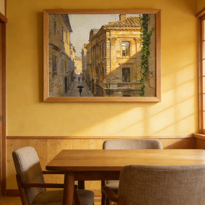 Decoración de Pared con Paisaje Urbano Pintado a Mano, Pintura Abstracta con Textura, Pintura al Óleo sobre Lienzo Hecha a Mano - Product Image 4