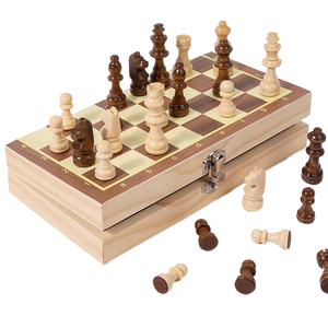 Juego de Ajedrez Internacional de Madera, Dos en Uno, Plegable, para Adultos y Niños, Marca JXD, Juguete Educativo - Product Image 2