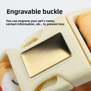Collier pour animaux de compagnie en tissu personnalisable, motifs imprimés pour chiens de petite et moyenne taille, moderne, anti-évasion, avec gravure personnalisée - Product Image 3