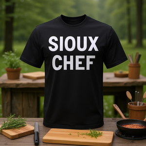 T-shirt Sioux Chef noir pour adulte, unisexe, promotionnel - Product Image 3