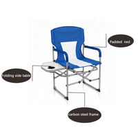 Chaise de Réalisateur Pliante avec Table d'Appoint Robuste pour Camping, Pique-nique, Randonnée, Voyage – Siège Pliant Léger et Portable