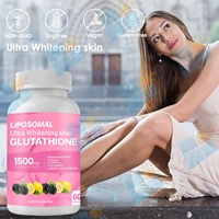 Capsules de glutathion liposomal 1500 mg à formule personnalisée, marque privée OEM, avec collagène et vitamine C pour hommes et femmes, pour éclaircir la peau