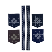 Accessoire vestimentaire africain pour homme, de haute qualité et tendance, avec appliques brodées thermocollantes écologiques pour encolure et poches, à faire soi-même