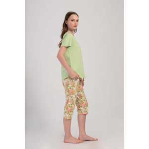 Traje de dormir capri ovalado de manga corta con cuello redondo para mujer - Product Image 2