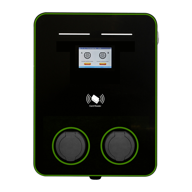 New XUNDAO XD-DualEU-02 Public Use EV Charger APP Swipe Card CE Certified 380V 32A 22KW Type 2 AC Wallbox IP65 Protection OCPP