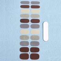 Enveloppes à ongles 3D respirantes pour femmes Pastel imperméable non toxique 24 autocollants 14-16 bandes de vernis à ongles conception de fleurs en plastique