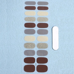 Enveloppes à ongles 3D respirantes pour femmes <span class=keywords><strong>Pastel</strong></span> imperméable non toxique 24 autocollants 14-16 bandes de vernis à ongles conception de fleurs en plastique - Product Image 4
