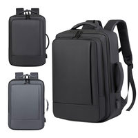 Advanced Sense Sac à dos d'ordinateur en polyester Oxford imperméable de grande capacité pour hommes, multi-compartiments, pour les voyages d'affaires