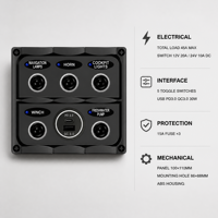 DAMAVO kustom 12V pengisi daya USB Voltmeter soket daya Marine Toggle Panel saklar untuk perahu RV seezer Piston perahu semen Mixer