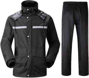 Imperméable de haute qualité ensemble moto corps complet imperméable manteau de pluie voiture électrique équitation à emporter réfléchissant fendu imperméable - Product Image 2