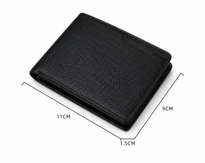 Leather <b>Business</b> <b>Card</b> <b>Case</b> Premium Black Pebbled Bifold Credit <b>Card</b> Organizer Pocket Holder Wholesale - Product Image 4
