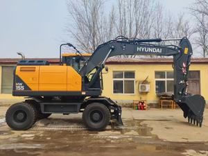 Excavatrice sur pneus Hyundai HW155W d'occasion, 15 tonnes, à vendre, équipement de construction, pelle mécanique, inspection vidéo, faible nombre d'heures de fonctionnement - Product Image 1