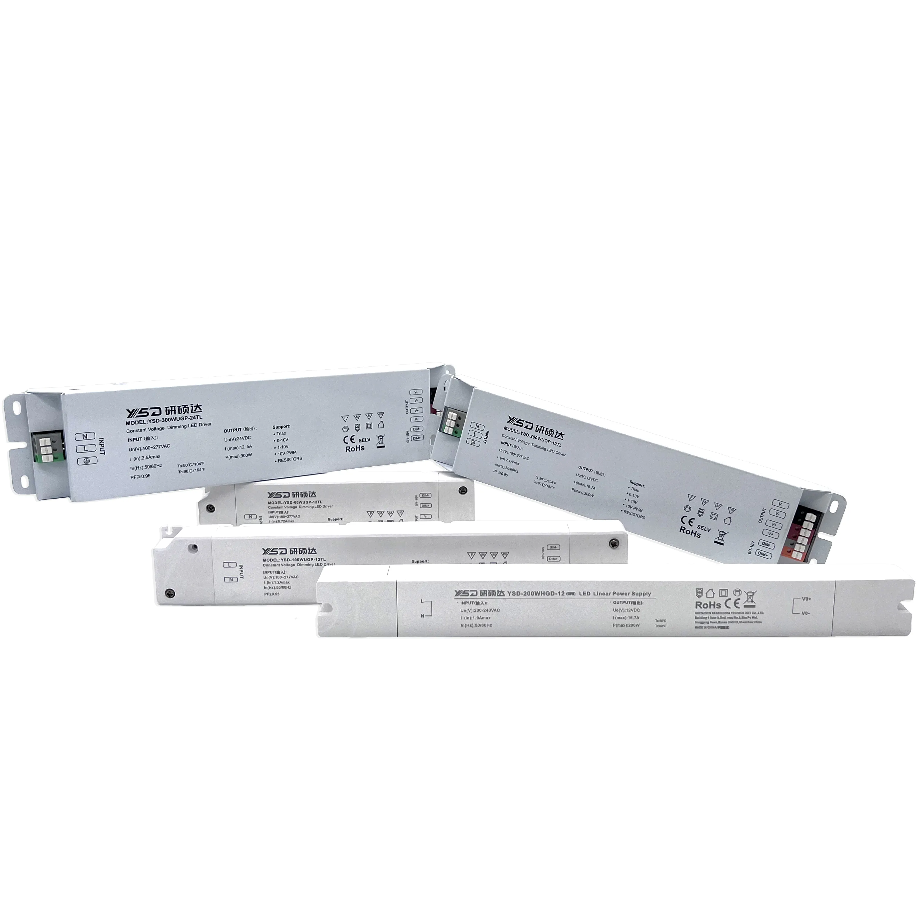 60W 100W 150W 200W 300W التيرستورات 0-10V يعتم الصمام امدادات الطاقة 12V 24V LED امدادات الطاقة الجهد المستمر مشغل ليد قابل للتعتيم