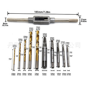 Juego de extractores de tornillos de rosca gruesa Mr Drill de 11 piezas, de 3 mm a 10 mm, con estría en espiral para la extracción de pernos dañados - Product Image 1