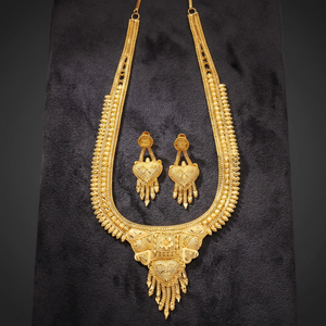 Collares largos chapados en oro, ocasión especial, conjunto de joyería nupcial tradicional, chapado en cobre y latón chapado en oro laminado - Product Image 4
