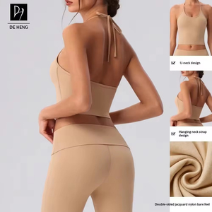 Set Sportivo da Donna <span class=keywords><strong>3</strong></span> Pezzi: Top con Logo Personalizzato, Reggiseno Sportivo e Pantaloni a Gamba Larga per Yoga e Allenamento - Product Image 4