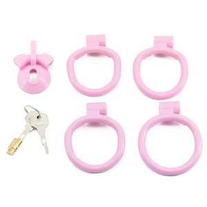 Mini CB Chastity Cage Positive/Negative Sissy Cock Lock with 4 <strong>Size</strong> Base <strong>Penis</strong> Rings Hidden <strong>Penis</strong> Devices Sexy Toys for Adults - Product Image 3