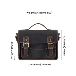 Sac messager pour homme Dujiang en cuir véritable, petit sac carré à bandoulière, durable pour un usage quotidien - Product Image 5