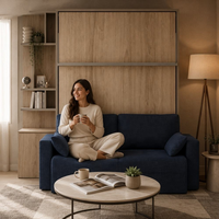 Cama Moderna Oculta Personalizada, Ahorra Espacio, Cama Plegable de Pared Tipo Murphy, Tamaño Individual/Queen, Estructura de Madera de Haya, Muebles para el Hogar, Garantía de 3 Años