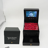 Boîte rigide de luxe avec écran LCD de 4,3 pouces pour l'emballage de bijoux et de montres, avec laminage mat, gaufrage, boîte cadeau vidéo personnalisée avec tiroir