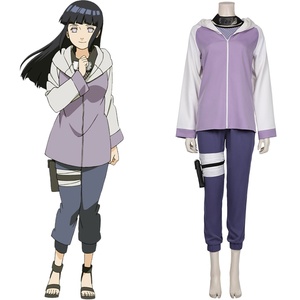 Costume Complet d'Anime Hyuga <span class=keywords><strong>Hinata</strong></span> pour Filles pour Halloween Carnaval Cosplay avec Pantalon et Haut - Product Image 1