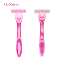 Nouveau design emballage personnalisé rasoir de rasage de sécurité jetable rasoir professionnel triple lames pour le visage des femmes