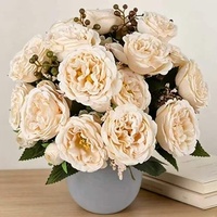 Flores Artificiales de Seda, Peonías, Ramo de Flores Romántico para Bodas, Arreglos Florales y Fotomatón, Precio de Fábrica