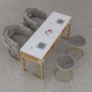 Light Luxury <b>Nail</b> Technician <b>Table</b> and Chairs <b>Nail</b> Care Manicure <b>Table</b> - Product Image 1