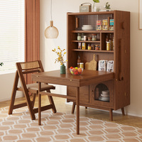 Petite maison moderne Table à manger extensible en bois massif Ensemble de chaises pliables intégrées Armoire de rangement robot Buffet pour petits