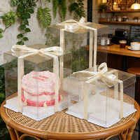 Boîte à gâteau carrée transparente Qibai, nouvelle emballage pour gâteaux, boîte d'emballage pour gâteau à une couche