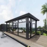 Style moderne personnalisé véranda pour terrasse extérieure cadre en alliage d'aluminium autoportant isolant avec serre pour les loisirs en plein air