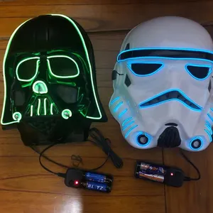 Nuova tempesta Trooper Neon Green Light Up SW Stormtrooper maschera concerto di Halloween Cosplay maschera Neon Led