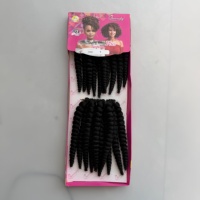 Perruque courte bouclée style Hip-Hop, tressée Spring-Twist, en cheveux synthétiques à faible température, double trame, sans nœuds
