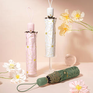 Paraguas Plegable Automático de Tres Pliegues con Varillas de Aluminio, Protección Solar y Contra la Lluvia UPF50 Plus, Paraguas de Viaje para Regalo - Product Image 3