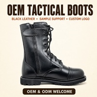 Bottes tactiques KMS OEM en gros, légères, populaires, imperméables, pour hommes, avec fermeture éclair latérale