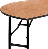 Table pliante en contreplaqué pour banquets, idéale pour la restauration commerciale, les mariages, la location, les projets hôteliers et les événements.