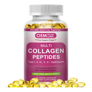 Multi <b>Collagen</b> Peptides Softgel Type I, II, III, V X Hydrolyzed <b>Collagen</b> Peptides Softgel with Biotin Vitamin C Hyaluronic Acid - Product Image 1