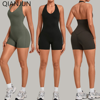 Combinaison de yoga sportive pour femme, séchage rapide, une pièce, pour fitness et entraînement, combinaison courte de yoga