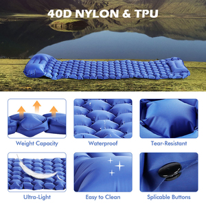 Matelas de couchage gonflable ultraléger pour le camping en plein air, matelas pneumatique auto-gonflant, tapis de sol pliable pour la terrasse - Product Image 2