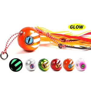 NEU 60g-200g Inchiku Slider Tiefsee Jigging Metall Slow Pitch Jig Kopf Cod Snapper Leuchtender Köder mit Gummi rock Auxiliary