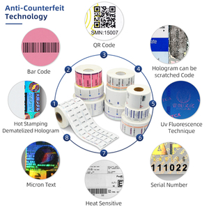 Tùy chỉnh có thể in Bạc Holographic trống nhiệt dính ba chiều nhãn với dập nóng chống hàng giả nhãn dán CuộN - Product Image 6