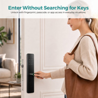 Cerradura Inteligente para Puerta SJJ con Palanca, Huella Dactilar, Tarjeta, Contraseña y App Tuya para Entrada sin Llave, Compatible con Puertas de Madera, Acero, Latón y Aleación de Aluminio