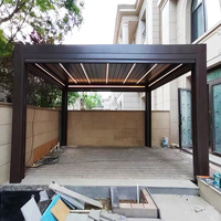 Pergola en aluminium de luxe pour jardin extérieur, avec toit à lames orientables électriques, télécommande, imperméable, gazebo