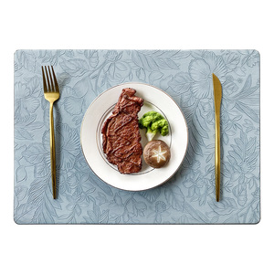 Floral Heat Insulating 43*30 CM Rectangle <strong>Pattern</strong> PVC Faux Leather Dish Drying Mat Breakfast <strong>Table</strong> Placemats for Lining <strong>Table</strong> - Product Image 5