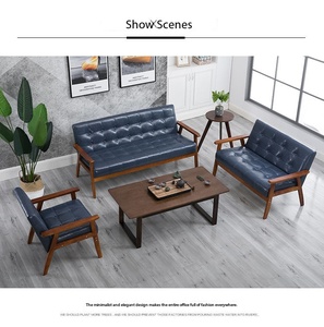 Conjunto <span class=keywords><strong>de</strong></span> Sofás <span class=keywords><strong>de</strong></span> Oficina Retro <span class=keywords><strong>de</strong></span> Tela Multicolor, Sofá con Estructura <span class=keywords><strong>de</strong></span> Madera Tapizado, <span class=keywords><strong>de</strong></span> 1, 2 y 3 Plazas, para Oficina, Sala <span class=keywords><strong>de</strong></span> Espera, Sala <span class=keywords><strong>de</strong></span> Estar, Recepción - Product Image 4